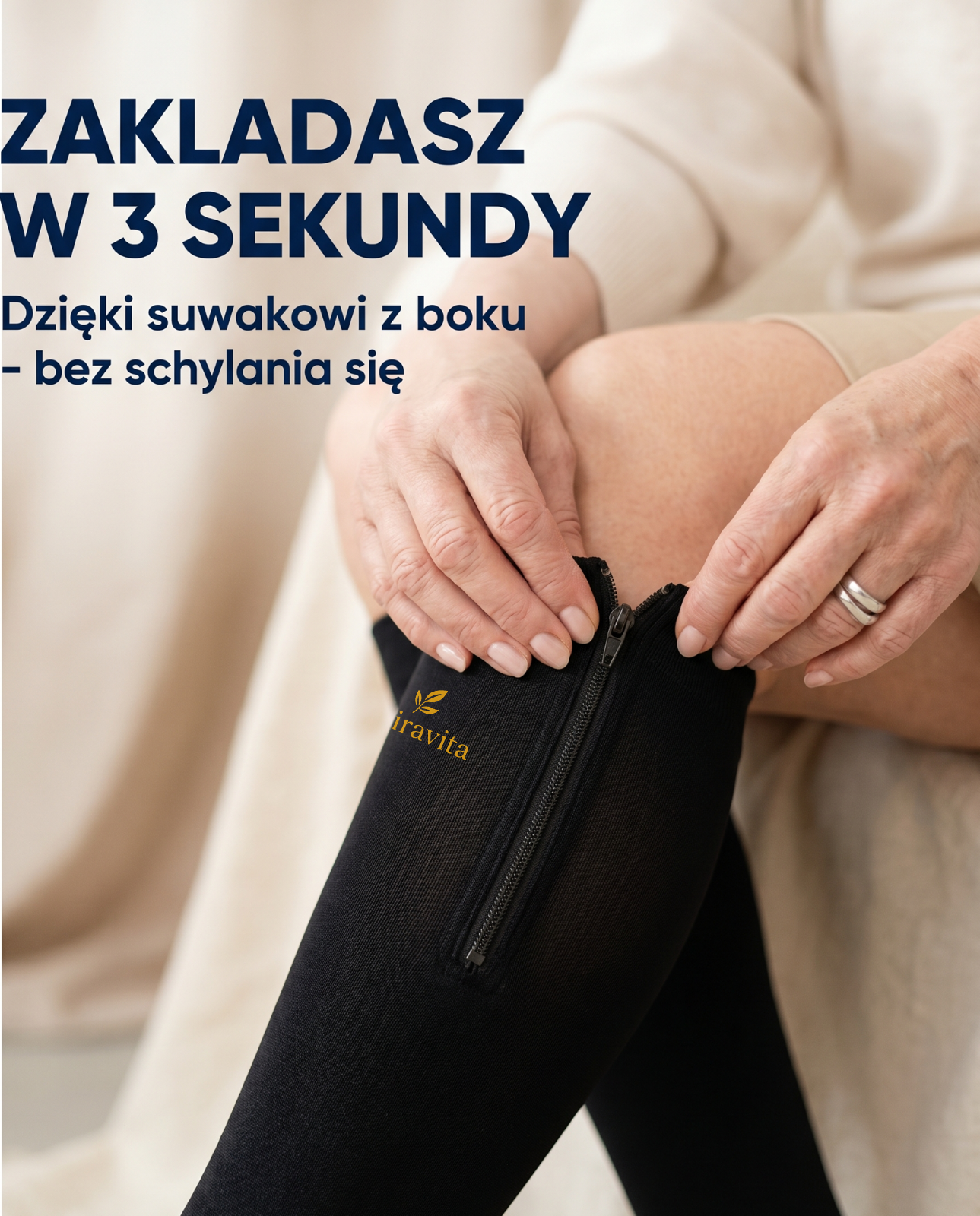 Skarpety uciskowe z suwakiem